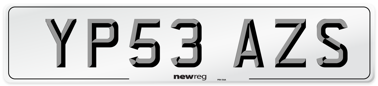 YP53 AZS Number Plate from New Reg